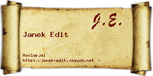 Janek Edit névjegykártya