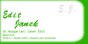 edit janek business card